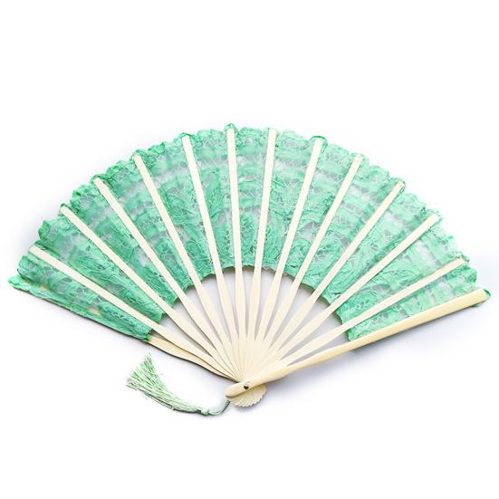 27 cm čipkovaný skladací ventilátor so strapcom Vintage svadobné tanečné vystúpenie Fotorekvizity Prenosné letné ručné ventilátorové párty potreby Darček