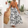 Spring and summer new holiday style suspender dress European and American ethnic bohemian long dress women