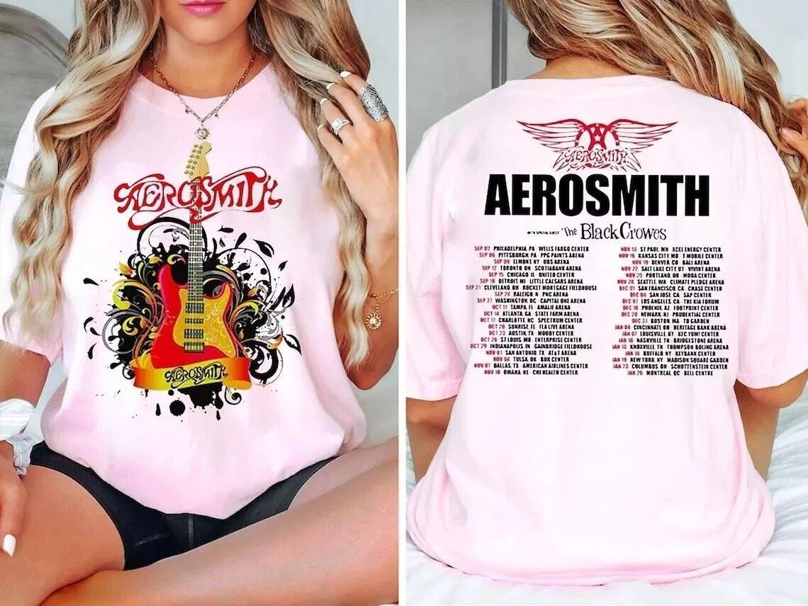 Aerosmith 2023 – 2024 Peace Out Farewell Tour with The Black Crowes Tour T-Shirt XL