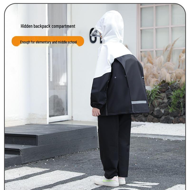 Kinder 2023 Regenmantel & Hose Set für Jungen & Mädchen - Vollständiger Regenschutz-Poncho für die Schule