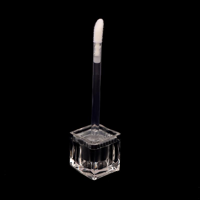 1 st 3,5 ml Tomma Genomskinliga Läppglansrör Plast Fyrkantiga Vågiga Läppbalsamrör Läppstift Mini Prov Kosmetisk Behållare