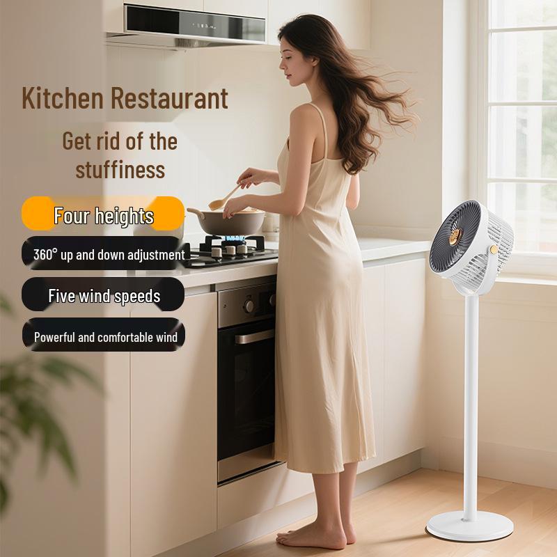 Retractable Floor & Table Fan with Aroma Diffuser and Voice Remote Control