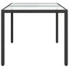Garden Table 150x90x75 cm Tempered Glass Poly Rattan Black