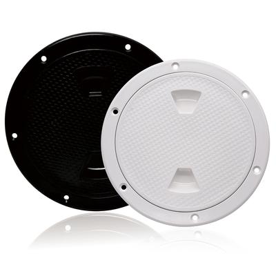 4/6/8 Inch ABS Plastic Round Deck Inspection Plate Hatch Cover Deck Plate Non Slip for Marine RV Yacht Boat White Black Color