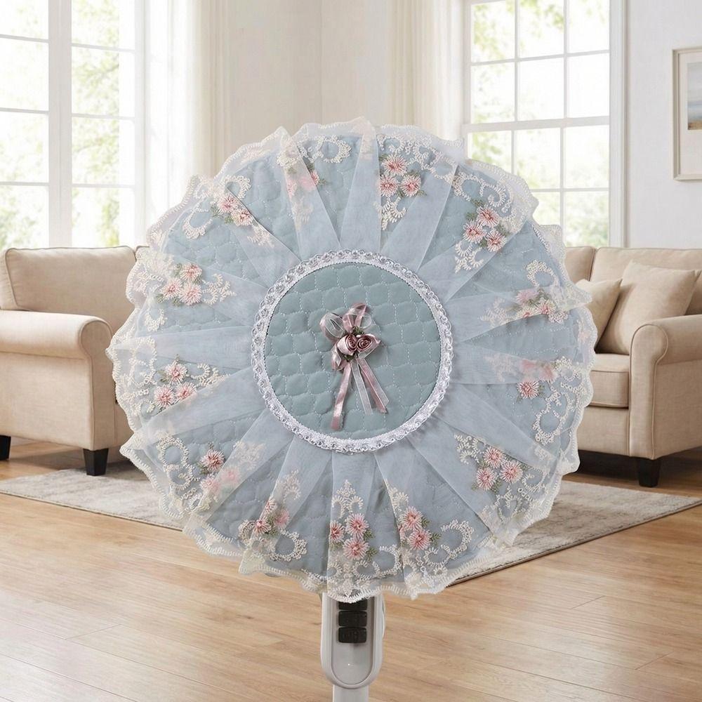 Round Standing Fan Covers Floral Protective Case Minimalist Fan Dust Cover  Desktop Fan