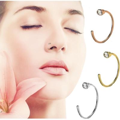 Sada rámečků ze 14K zlata s otevřeným kroužkem na nos v krabičce – kvalitní piercing