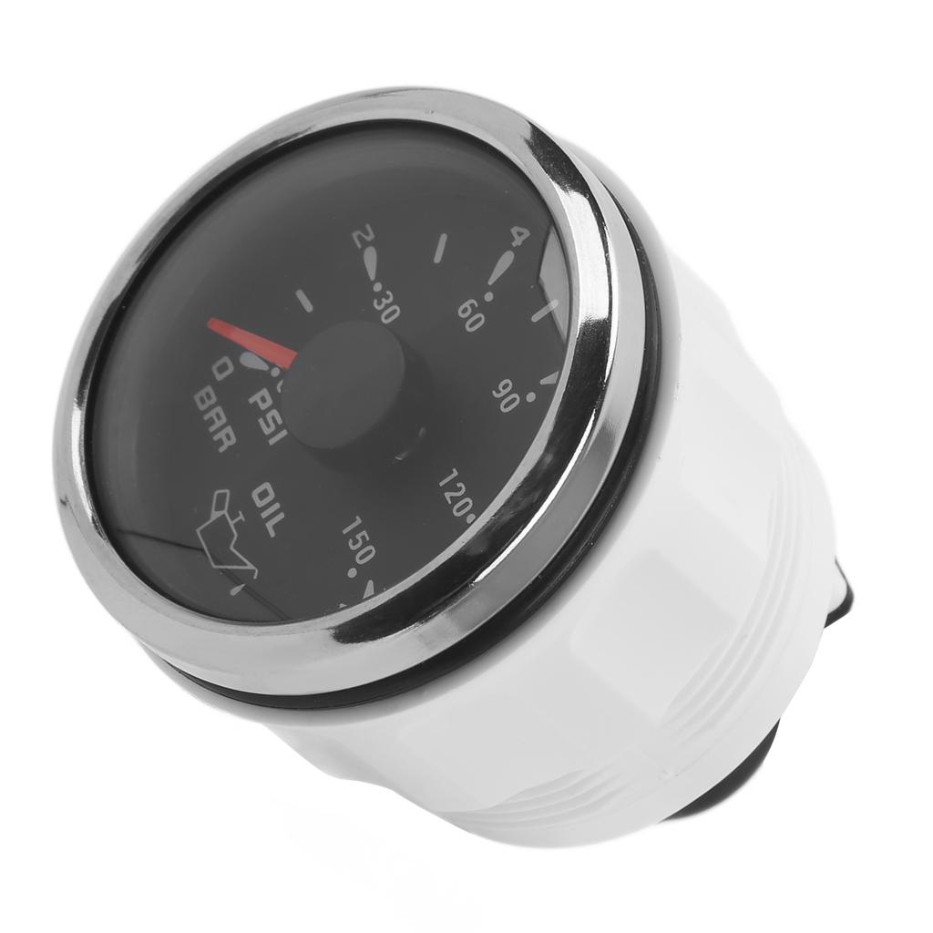 Oil Pressure Gauge Pointer 52mm 2.0in 10‑184 Ohm Colourful Backlight Adjustable Universal for Cars BoatsBlack