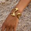 18K Gold, Light Luxury High-end Line Double-layer Wave Bracelet Bracelet Jewelry.