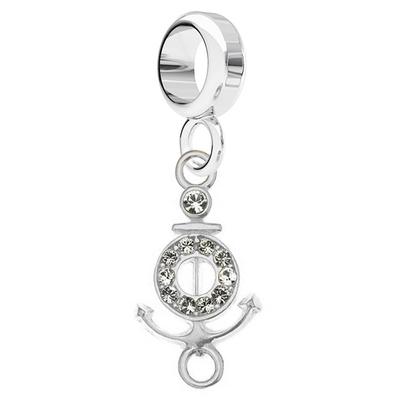 Charms Silver Anchor Sea With Zirconia White Crystals Silver 925