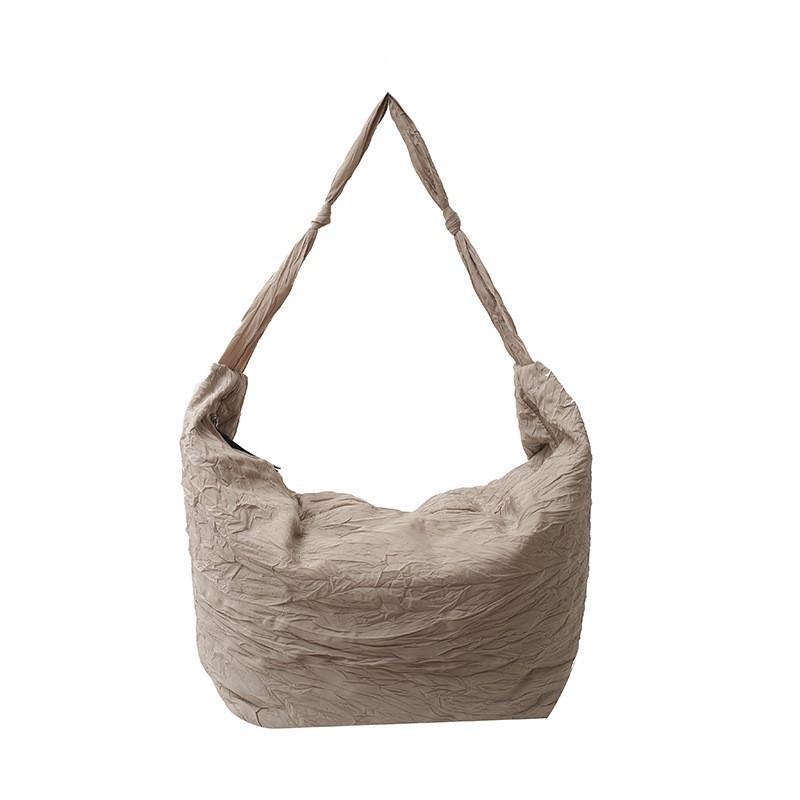 

Large-capacity Pleated Bag Women 2025 New Style Lazy Shoulder Trend Casual Japanese Simple Cross-body one size хакі