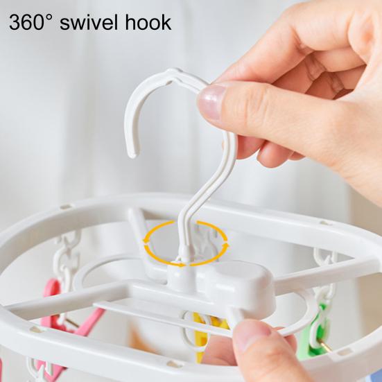 Clips Drip Hanger Oval Shape Moisture-proof Plastic Rotating Hooks Underwear Drying Rack Household Supplies