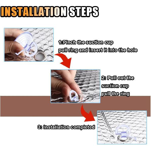 24PCS Car Glass Windshield Sunshade Suction Cups, PVC Sucker Car Window Shade Suction Cups, Pull Ring Sun Visor Suction Cup Hooks, Mini Adsorption