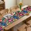 Mexican Table Runner, 72 X 13 Inch Floral Table Ruuner, Dia De Los Muertos and Cinco De Mayo Decorations Fiesta Party Supplies Table Decoration for