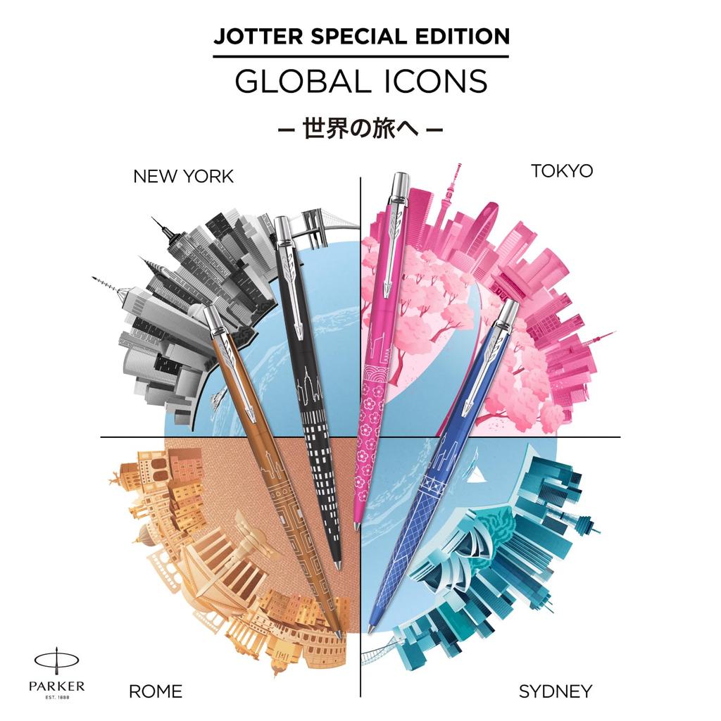 PARKER Jotter Special Edition Tokyo Pink CT Ballpoint Medium Gift Premium Authentic Product Number 2198215 Pen, Nib, Oil-Based, Boxed, Quality,