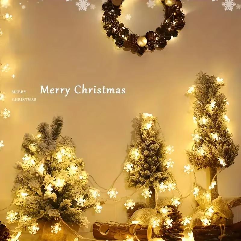 

1/10 шт. Блестящие акриловые украшения-снежинки - Украшения для рождественской елки, Идеально подходят для праздничных торжеств, Рождественские украшения