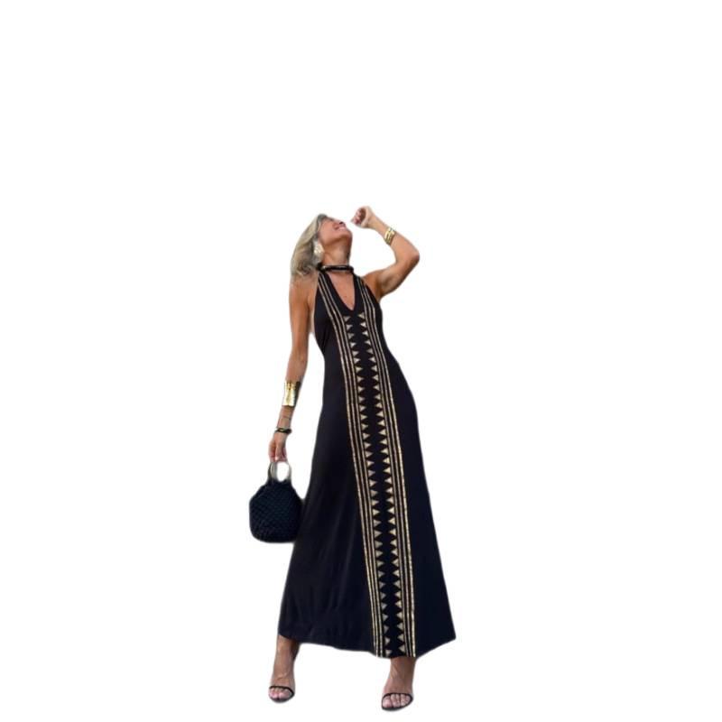 2025 Summer Sleeveless Spaghetti Strap Sexy Backless Evening Gown for Women