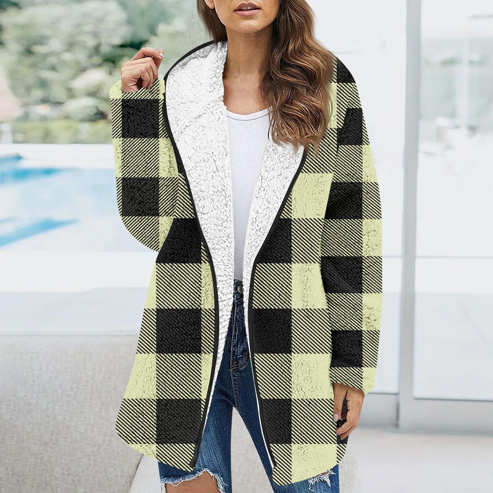 

Женская модная осенне-зимняя толстая плюшевая куртка с карманами и длинными рукавами, топ S