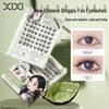 Qingqiu Fox Natural-Look Self-Adhesive False Eyelashes - Angled, Realistic, Segment Clusters