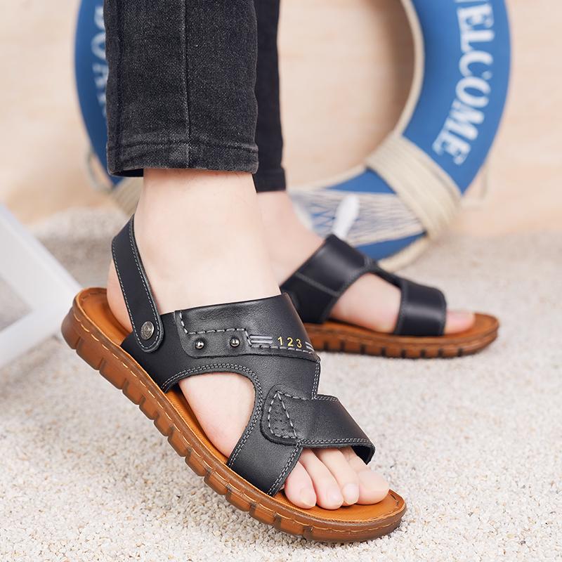 Мода 2024 года. Новые летние мужские сандалии с открытым носком. Модная пляжная обувь — фото 6