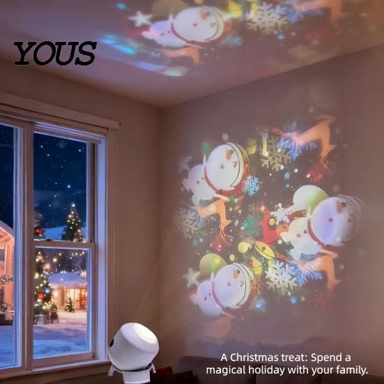 Bedroom Ceiling Projection Lamp Christmas Light, 16 Patterns, 360 Degree Rotating LED Holiday Auto-off Timer Night with Remote, Adjustable