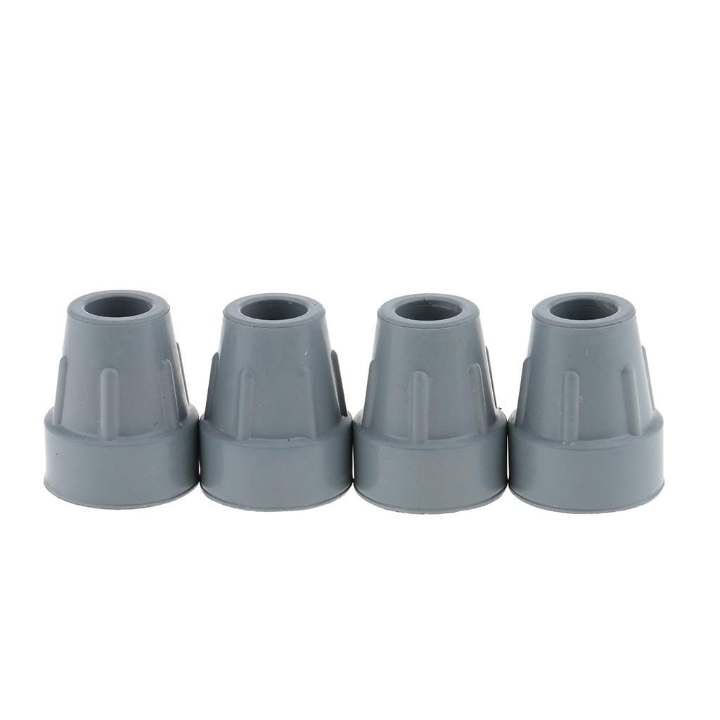MagiDeal 4Pcs Anti-skid Walking Stick Tip Protector Rubber Crutch Tips Grain Cane Pad Trekking Poles Tips