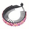 Korean Style Rhinestone Banana Clip Hair Bun Maker - Elegant Ponytail & Bun Accessory