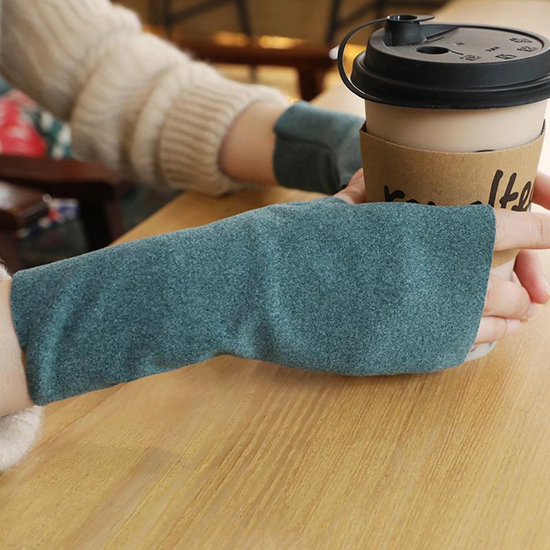 Damskie rękawiczki bez palców Zimowe ciepłe rękawiczki dotykowe z półpalcami dla kobiet Outdoor Cycling Velvet Mittens