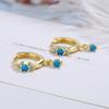 Stylish Small Fresh Earrings, Inlaid Turquoise Zirconium Diamond Earrings, Water Drop Ear Buckles, Simple Temperament Ear Jewelry Ear Buckles
