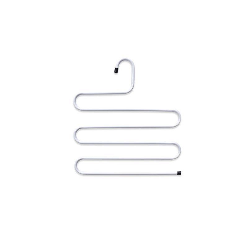 

Багатошарова S-подібна стійка з нековзкою нержавіючої сталі для одягу та штанів для чоловіків і жінок. S pants clip білий