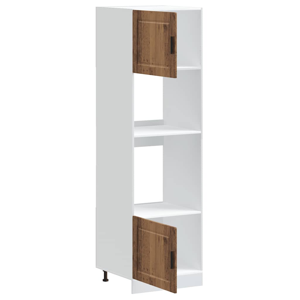 Porto Oven Cabinets (2 Pcs) Vintage Wood Look Particleboard