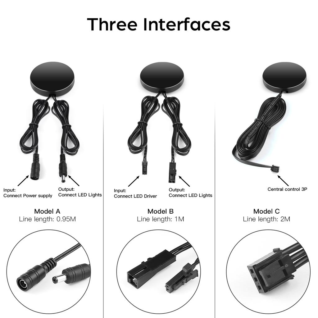 Penetrable 25mm Wood Panel Wireless Touch Sensor LED Light Switch Control 12V-24V 60W Hand Sweep Control Dimmable Touch Dimmer