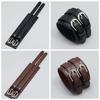 Armreif Doppelte Reihe Gürteldesign Armreif Handgelenkschmuck Euro-Amerikanischer Stil Doppelriemen Lederarmband Einfarbig Geometrisch