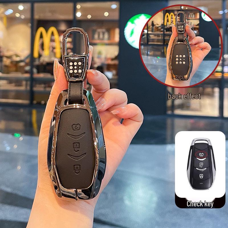 Blue Electric E5plus Key Case for Dongfeng Seres E5 Plug-in Hybrid DE-i Car Key Shell