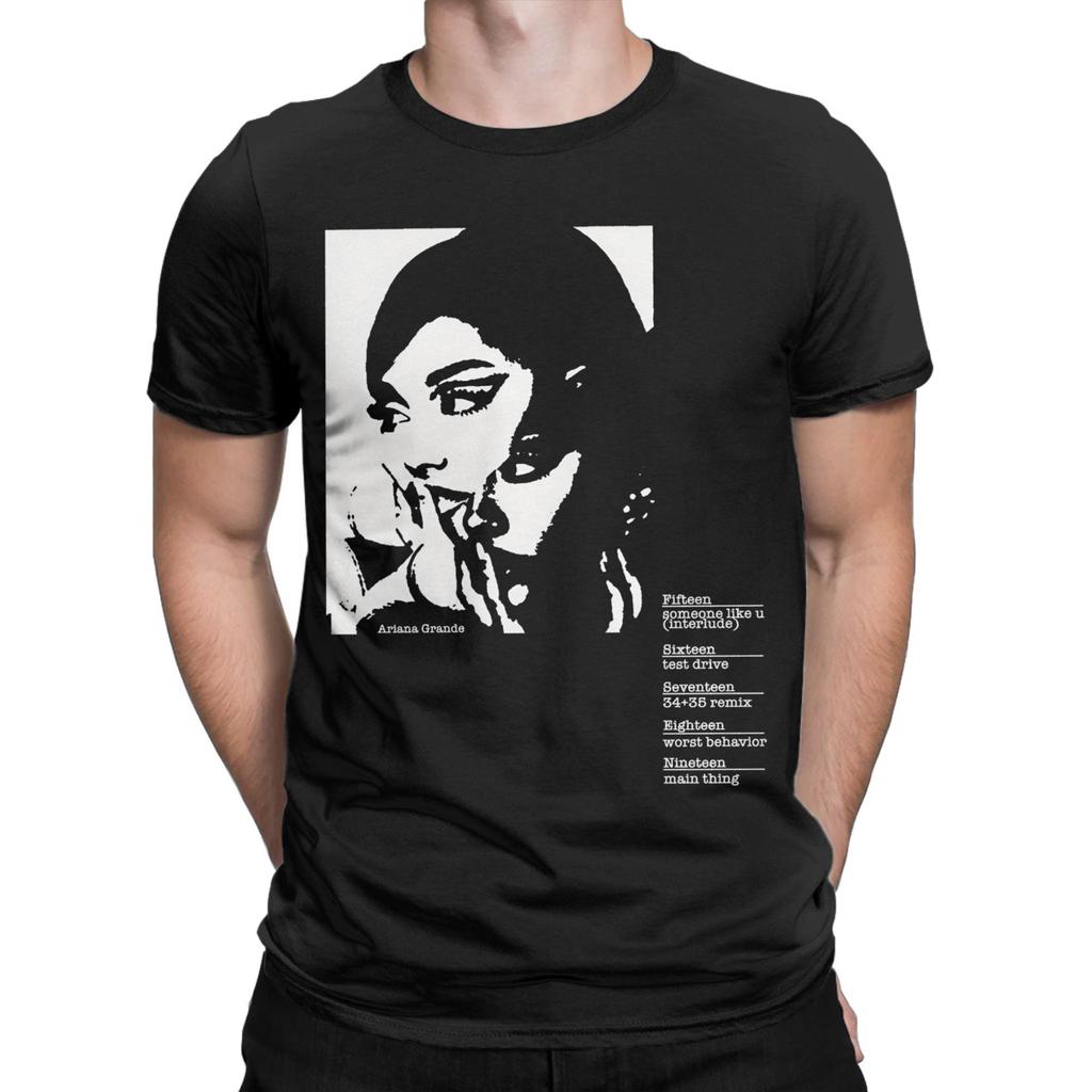 Harajuku T Shirt Summer Ariana Grande Double Vision Deluxe T Shirts Cotton Tee Shirt for Couple Loose Short Sleeve Clothes