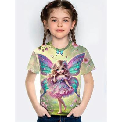 T-shirt à Manches Courtes Mignon Princesse Mode Loisirs Polyvalent Haute Qualité Motif Animé Enfants Femmes