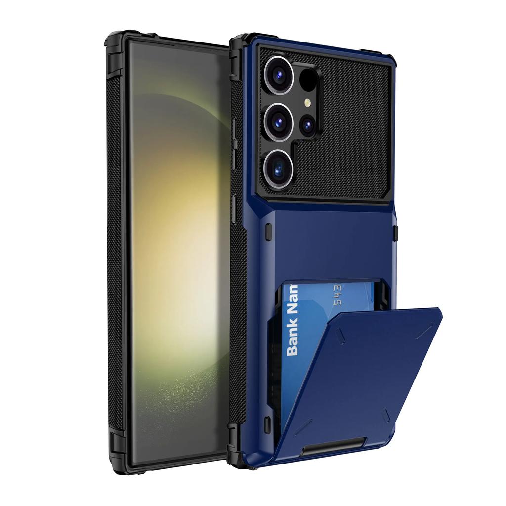 Do Samsung Galaxy S25 S24 Ultra S25 S24 Plus S24 FE Etui Portfelowe z Uchwytem na Karty, Dwuarstwowe Wytrzymałe Odporne na Wstrząsy Pokrowiec na Telefon