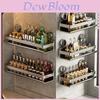 Carbon Steel Wall Mounted Foldable Spice Rack With Strong Suction Cups For Kitchen Storage