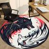 1pc Wolf YinYang Office Round Area Rug, Under Office Chairs Bedroom Living Room Home Decor, Room Deco, Available in Various Sizes