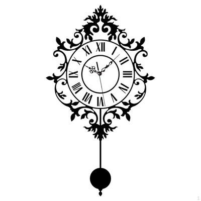 Pendulum Wall Clock Non Ticking Gift Easy Read Home Decor Silent Roman Numerals for Living Room