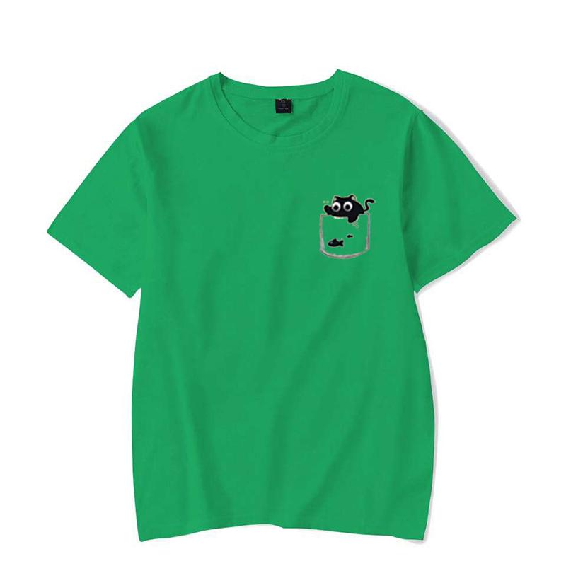 

Hot T-shirt Retro Fashion Black Cat Printing T-shirt Oversized Women Men Cool Summer Cartoon Loose T-shirt 4XL