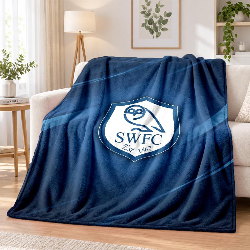 Sheffield Wednesday Printed Flannel Blanket Warm Comfort Bed Throw For Indoor Home Decoration