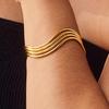 Minimalist 18K Gold, Multi-layer Line Hollow Opening Bracelet Jewelry