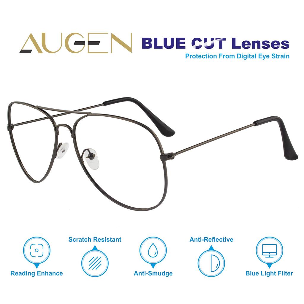 AUGEN By Visions India Unisex Spectacles With Blue Cut Lenses & Anti-Glare Coating Which Protects Eyes From Blue Light From Computer, Moble, Tabl