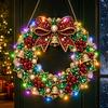 With LED String Light Diamond Art Wreath Diamond Sticking Hanging Wreath LED Wreath  Holiday Gift