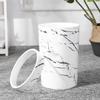 White Household Bathroom Marble Lidless Garbage Can Ashtray Trash Can ContainerWhite Small