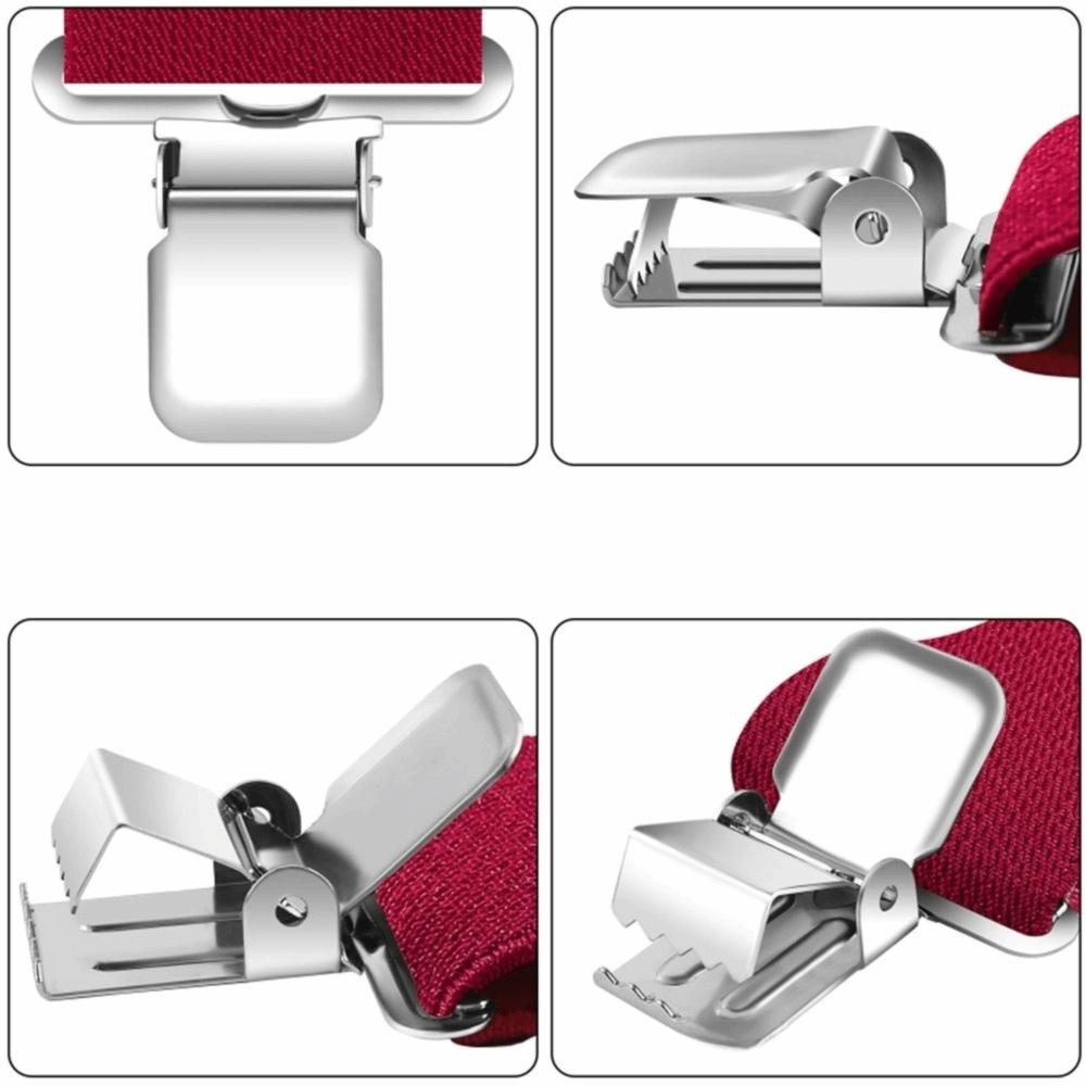 5cm Wide X-Type Suspenders Solid Color Elastic Pants Braces Simple Adjustable Suspenders Business