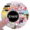 55Pcs Enjoy Graffiti Stickers Suitcase Water Cup Stationery Mobile Phone Car Scooter Laptop Refrigerator Decoration Diy Decals