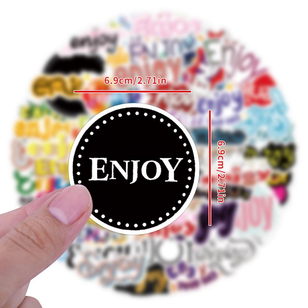 55Pcs Enjoy Graffiti Stickers Suitcase Water Cup Stationery Mobile Phone Car Scooter Laptop Refrigerator Decoration Diy Decals