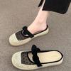 Baotou Half Slippers Women's Summer Wear 2025 New Thick-soled Half-support Single Shoes French Internet Celebrity Skirt Fisherman Sandals