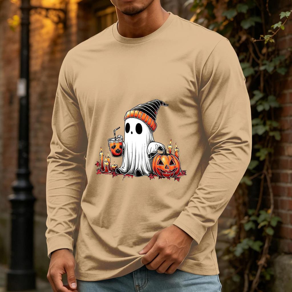 Men's Halloween Long Sleeve Neck Casual Shirt
